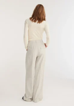 Best RÓHE WIDE LEG PLEATED TROUSERS StoneMelange