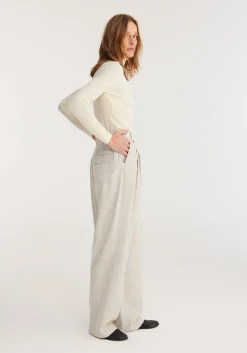 Best RÓHE WIDE LEG PLEATED TROUSERS StoneMelange