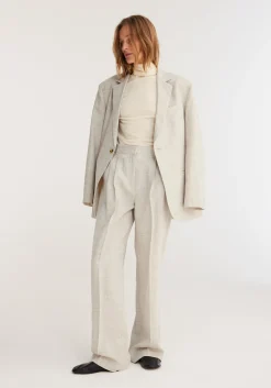 Best RÓHE WIDE LEG PLEATED TROUSERS StoneMelange