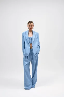 Best DES PHEMMES WIDE SUIT PANT DustBlue