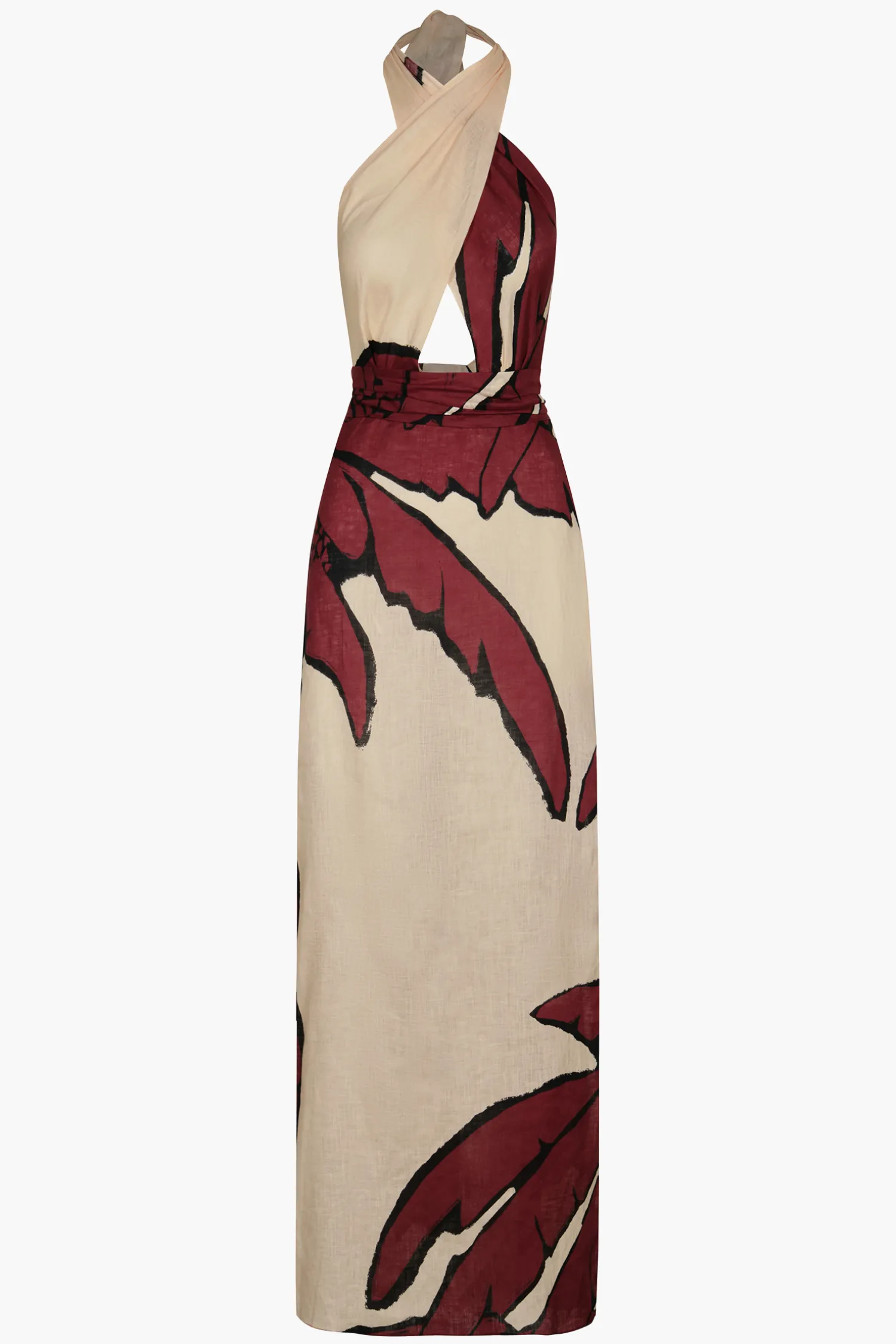 Best Sale JOHANNA ORTIZ WONDERS OF THE SEA MAXI DRESS Ecru/Red/Black