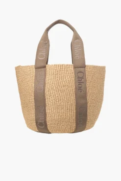 Outlet CHLOÉ WOODY LARGE BASKET DarkNut