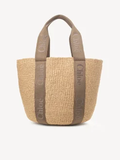 Outlet CHLOÉ WOODY LARGE BASKET DarkNut