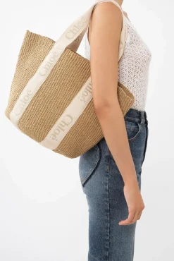 Cheap CHLOÉ WOODY LARGE BASKET Gold