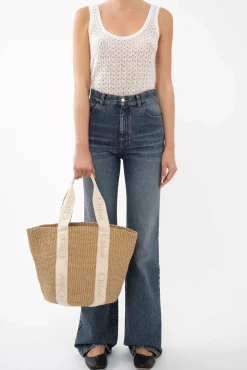Cheap CHLOÉ WOODY LARGE BASKET Gold