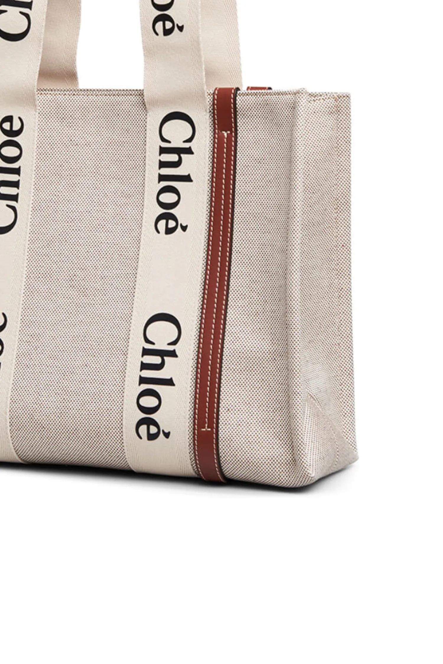 Fashion CHLOÉ WOODY MEDIUM TOTE WhiteandBrown