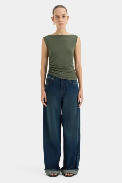 Outlet SIR YOLANDA RUCHED TANK Khaki