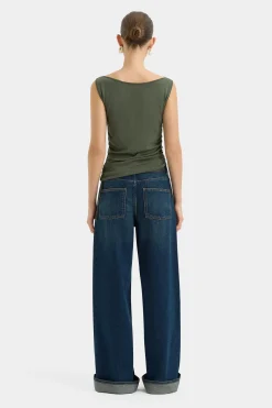 Outlet SIR YOLANDA RUCHED TANK Khaki