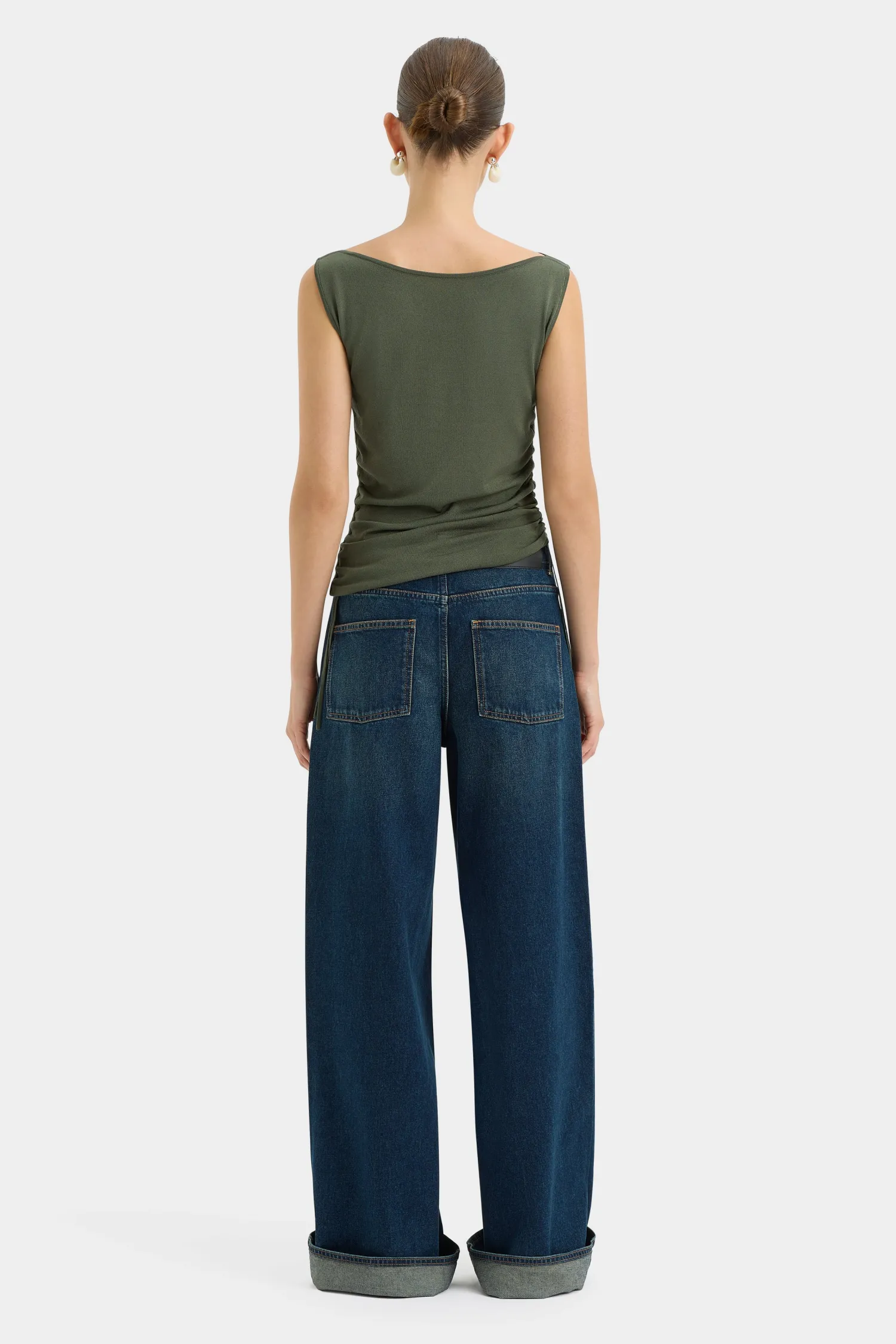 Outlet SIR YOLANDA RUCHED TANK Khaki