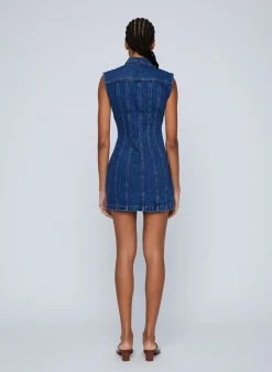 Best WYNN HAMLYN ZIPPER DENIM MINI DRESS Indigo